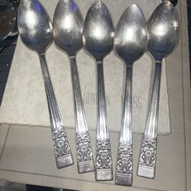 Oneida Community CORONATION Silver Plate Set of 5 Teaspoons Circa 1936 Flatware - £11.61 GBP