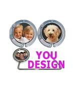 1 CUSTOM PURSE HANGER HANDBAG HOOK w/ YOUR PIC or LOGO - £7.90 GBP