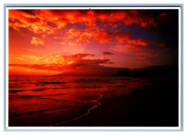 Sand,  Sea, and Sunset on a Hawaii Beach Postcard Unposted - £3.86 GBP