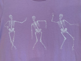 NWOT - Dancing Skeleton Images Ladies Size S Lavender Short Sleeve Tee - £12.50 GBP