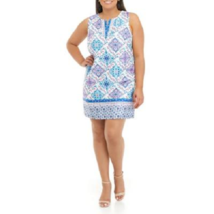 New Jessica Howard White Blue Cotton Shift Dress Size 16 W Women $102 - £47.55 GBP