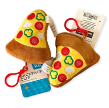 Pizza Slices Backpack Clips Charms Plush 2 Pen and Gear Back to School NEW - £5.41 GBP