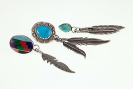 Lot of 2 Sterling Silver Dangle Navajo Single Earrings - $2,196.38 MXN