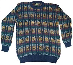 Alpakaandmore Mens 100% Baby Alpaca Wool Sweater Check Pattern Jumper (Small) - £149.81 GBP
