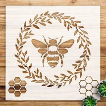 Bee and Wreath Stencil Pattern for Wood Signs and Home Decor, Reusable M... - $272.70 MXN