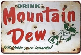 Mountain Dew- Brand New 12/8 Metal Sign Weathered Look - £23.48 GBP