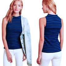 Anthropologie Eiffel Tank Small 2 4 Blue Stripes Cotton French Top Stret... - $27.03