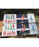 Pair Of GE Vtg Multi Colored 10 Piece String Light Set In Original Box X2   Xmas - $39.11