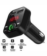 black car bluetooth wireless hand-free transmitter dual usb charger musi... - $603.03 MXN