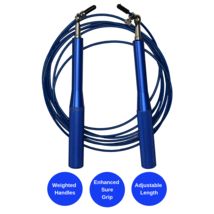 Weighted Jump Rope with Adjustable Steel Wire Cable Blue - £10.19 GBP