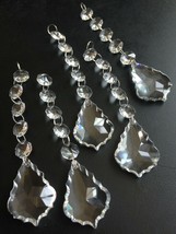 12pc Clear Crystal Glass Maple Leaf French Prisms 1.5"Chandelier Lamp Part Chain - $12.38