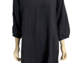 Vivid Navy Blue Round  Neck Short Sleeve Linen A Line Dress Size 2X - $37.99