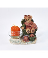 Treasures Bear Candle Holder With Votive Candle 5&quot; Resin - £10.21 GBP
