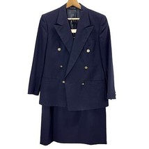 VINTAGE Burberrys suit sz 8 2 piece jacket skirt navy blue 1970&#39;s Burberry  - £116.78 GBP