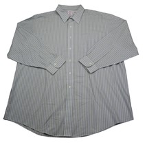 Brooks Brothers Shirt Mens 2XL 18 34 Blue Green Stripe Workwear Dress Bu... - $22.75