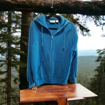 MacGregor Blue Long Sleeve Hoodie Zip-Up Fleece Jacket Size L Vintage  - £18.61 GBP