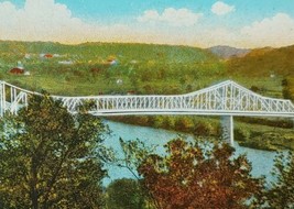 c1920 Pomeroy Bend Bridge Ohio River Middleport OH Vintage Postcard - £13.63 GBP