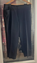 Lands&#39; End Dress Pants Women 18 Black Straight Leg Black Pockets 38.5X26 - $15.79