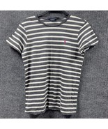 Ralph Lauren Sport Shirt Womens Large Black Stripe Short Sleeve Pullover... - £14.39 GBP
