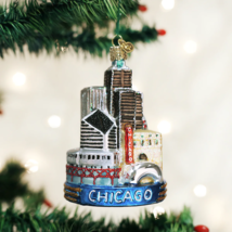 Old World Christmas Chicago The Windy City Glass Christmas Ornament 20091 - £25.48 GBP