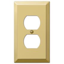 Amerelle Century Polished Brass 1 gang Stamped Steel Duplex Wall Plate - $8.95