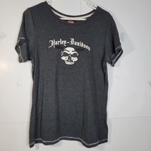 Womans Harley-Davidson Round Rock, Tx T-shirt Size 1X Black with Skulls - £16.07 GBP