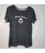 Womans Harley-Davidson Round Rock, Tx T-shirt Size 1X Black with Skulls - £15.92 GBP
