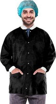 Disposable Lab Jacket 33 Inches Long, Pack of 10 Black XX-Large - £27.31 GBP