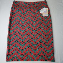 LuLaRoe Cassie Women Skirt Size L Red Midi Stretch Festive Preppy Tube P... - £11.31 GBP
