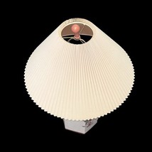 Vtg 28" Floral Ceramic Table Lamp w/ Pleated Shade – Underwriters Laboratories image 6