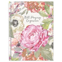 Pale Peony Bill Paying Organizer - Large 9&quot; by 12 inch, Spiral-Bound, 14... - £21.61 GBP