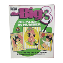 VINTAGE 1970's CRAFT HOUSE THE BIG 3 OIL PAINT BY NUMBER KIDS CRAFT IN BOX - $13.54