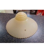 Vtg 3 Hole Ceiling Fixture Shade Hanging Light  Glass 11.5&quot; Salvage Ruff... - $841.63 MXN