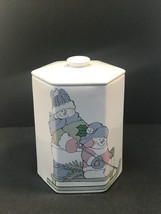Snowman Sled Cookie Jar Canister World Link Group, Inc. Six Corners Vintage - £19.46 GBP