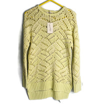 Universal Thread Womens Size Medium Yellow Open Knit High Low Tunic Sweater - £13.50 GBP