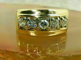 Hombres 2.20CT Imitación Anillo Boda Pedida Diamante 14K Oro Amarillo Chapado - £113.20 GBP