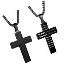 American Flag Cross Necklace for Men Personalized - $60.48 CAD