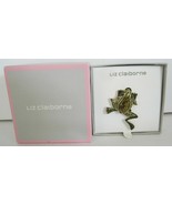 Liz Claiborne Jumping Frog Brooch Pin Green Enamel and Rhinestone New in... - $20.49 CAD