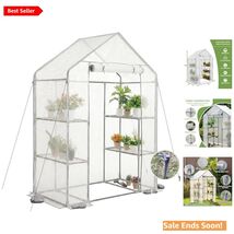 Walk-in Greenhouse for Outdoors with Steel Frame and PE Cover for -Round... - $99.94