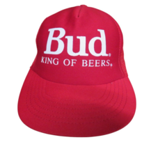 VTG Budweiser Trucker Hat Snapback Red Mesh Cap King of Beers Official P... - $24.70