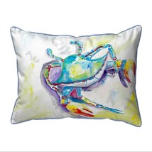 Betsy Drake Colorful Blue Crab Small Indoor Outdoor Pillow 11x14 - £39.56 GBP