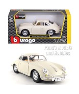 1961 Porsche 356 356B Coupe 1/24 Scale Diecast Model by Bburago - WHITE ... - $652.04 MXN
