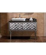 Elegant Diamond-Patterned Bathroom Vanity with Mirror - $1,839.56 CAD