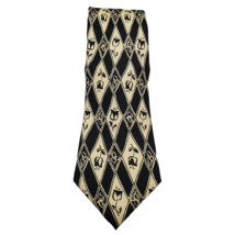 Giorgio Correggiari Black &amp; Tan Floral 100% Silk Tie 57&quot; x 3.75&quot; Made in... - £4.68 GBP