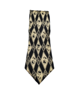 Giorgio Correggiari Black &amp; Tan Floral 100% Silk Tie 57&quot; x 3.75&quot; Made in... - £4.66 GBP