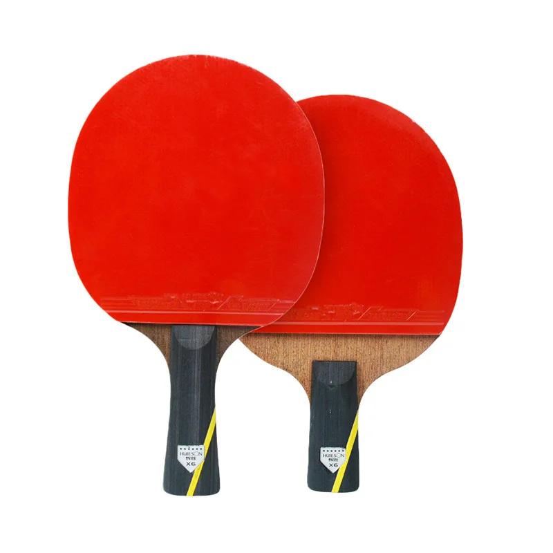 Sporting Huieson 1Pair 6 Star Table Tennis Racket Carbon Double Pimples In Rubbe - £46.19 GBP