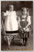 Cutest Victorian Children Little Girl White Dress and Big Smile Postcard B30 - £11.95 GBP