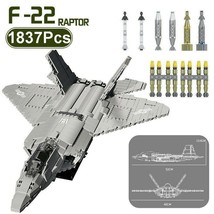 F-22 Raptor Fighter Model Building Blocks Set Jet Air Plane MOC Brick To... - £112.91 GBP