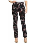 New Bandolino Women&#39;s Amy Modern Straight Leg Jean Pants Black Floral Si... - $40.60 CAD