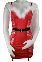 Christmas Sexy Santa Lingerie Set Red Lace Feather Mrs Claus Size M G St... - £13.05 GBP